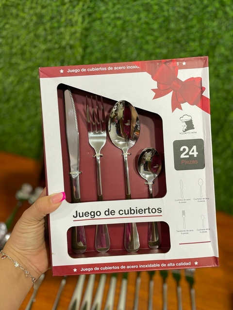 Set de cubiertos 24 piezas acero inoxidable - comprar online