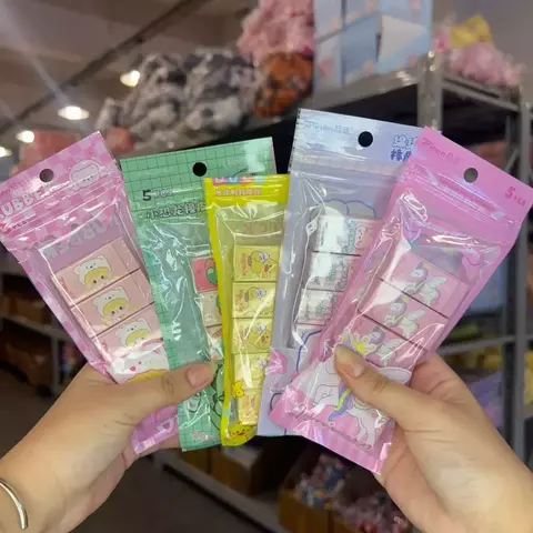 Gomas de borrar kawaii x5 | Set con diseños surtidos y coloridos - comprar online