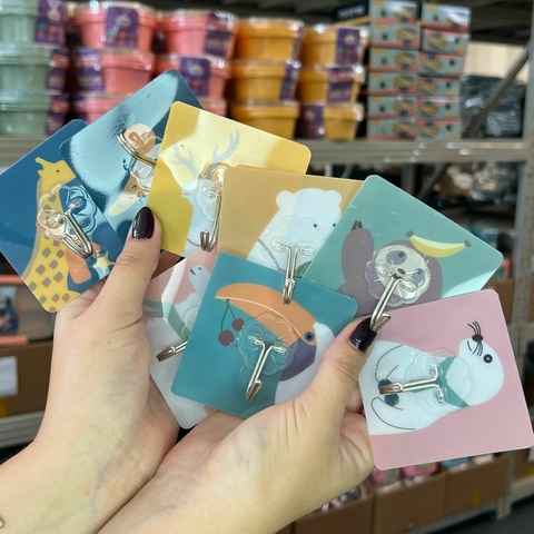 Ganchos autoadhesivos diseño animal - comprar online