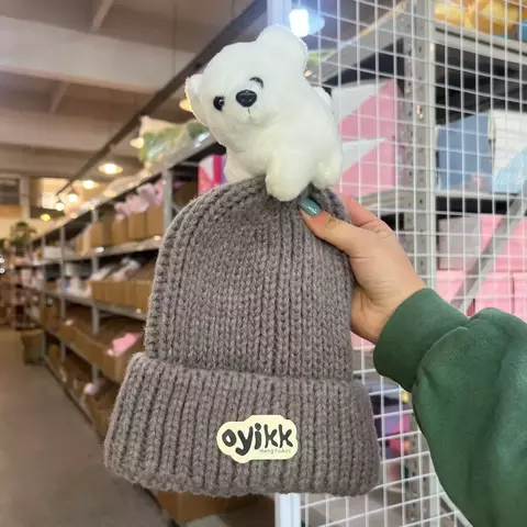 Gorro juvenil de lana premium con peluche Oyikk - comprar online