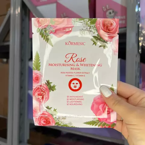 Mascarilla facial de rosa hidratante y aclarante x10 unidades