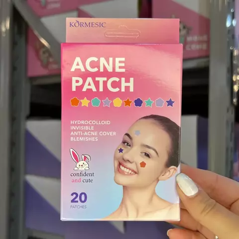 Parches para acne Kormesic 20 parches diseño colorido