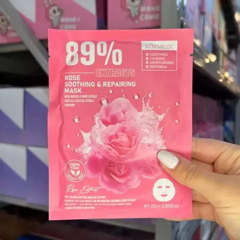 Mascarilla facial reparadora de rosa Kormesic 25ml x10 unidades
