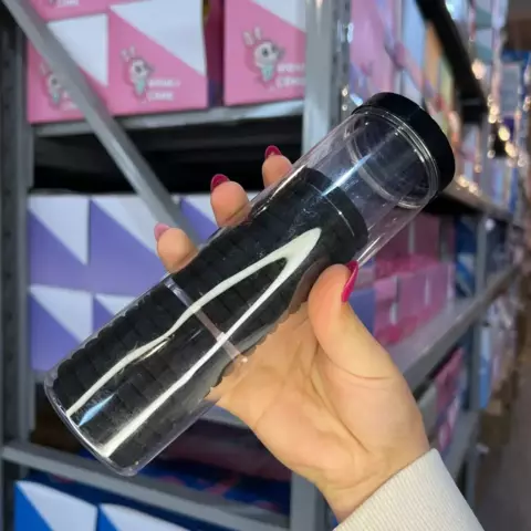 Frasco con colitas negras elásticas para el cabello - comprar online