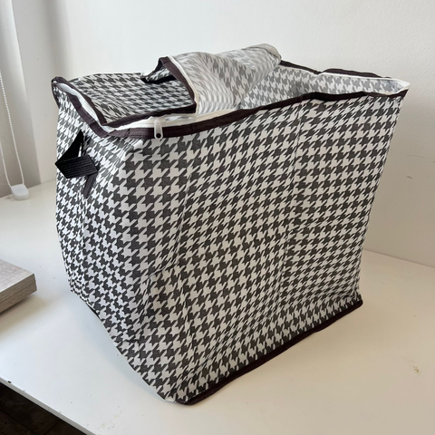 Bolsa organizadora de tela con cierre diseño pata de gallo - comprar online