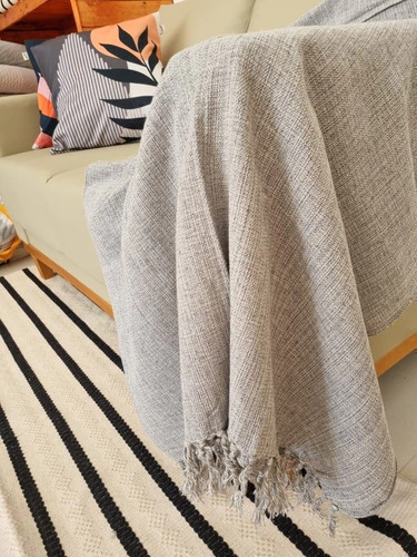 Manta Sofa/cama Casal 180x230 Trabalhada Algodao Decorativa