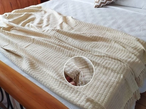 Xale Para Sofá Decorativo 140x200 Trabalhado Algodao