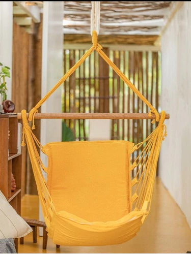 Rede Suspensa De Cadeira Almofadada Super Fofinha Algodão