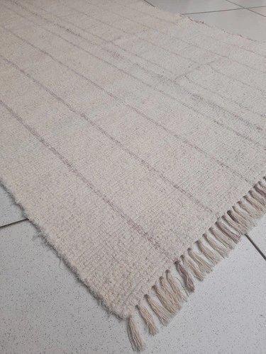 Tapete De Sala Rústico 140x200 Macio Com Franjas Felpudo