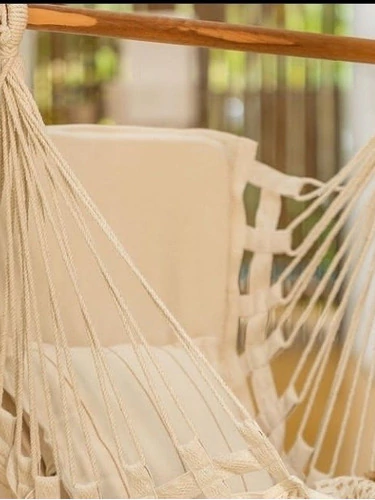 Rede De Cadeira Suspensa Estofada Descanso 120 Kg Balanço