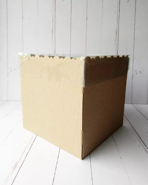 CAJA 25X25X20CM TAPA PVC- BERLIN II - MICROCORRUGADO MARRÓN- 5069A - x10 UNIDADES