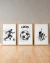 Set Personalizado x3 Cuadros de 20x30 cm (medida interna) Fútbol B&N