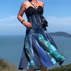 Jeans Midi Journey Premium com Paetê - Tm 18 on internet