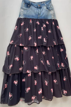 Image of Jeans Long Ruffles Ocean Navy Blue TM 14