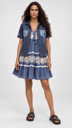 Bata Bordada Boho Blue Sky - online store