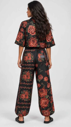 Conjunto Calça e Kimono Boho Polinesia
