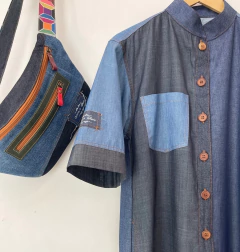 Chamise Vestido Jeans Artesanal TM M - quintadagloria