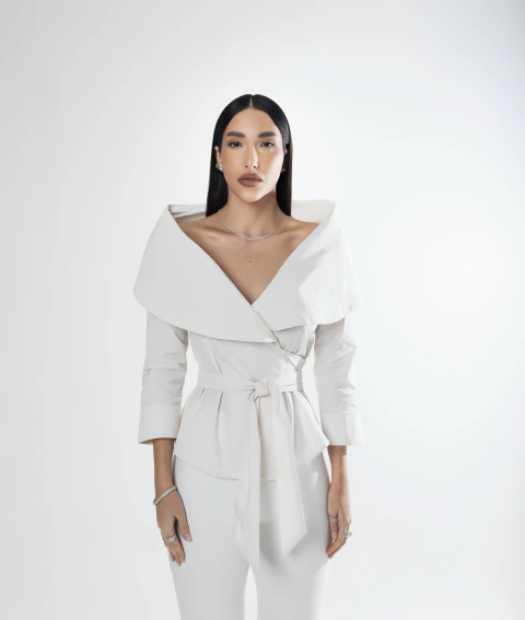 Camisa ombro a ombro - Off White