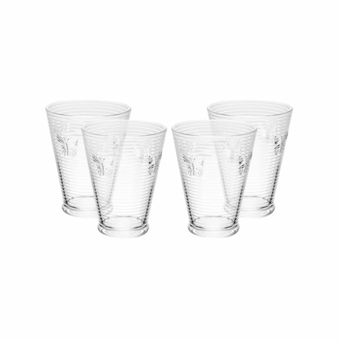 Conjunto 4 Copos Lines Butterfly 350ml Vidro 21044 Wolff
