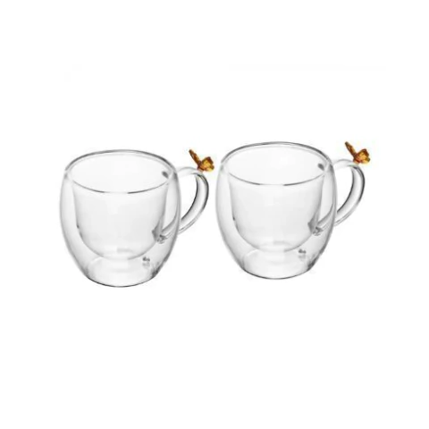 Conjunto 2 Xícaras de Chá Sun Garden 180ml Vidro Borossilicato 21459 Wolff