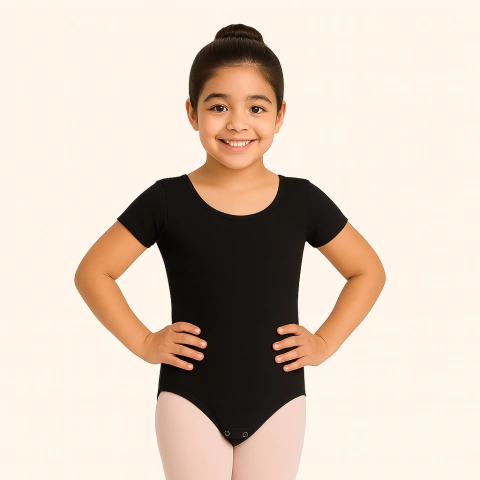 Manga Curta com Abertura – Preto (Tamanhos 2 ao 8) - comprar online