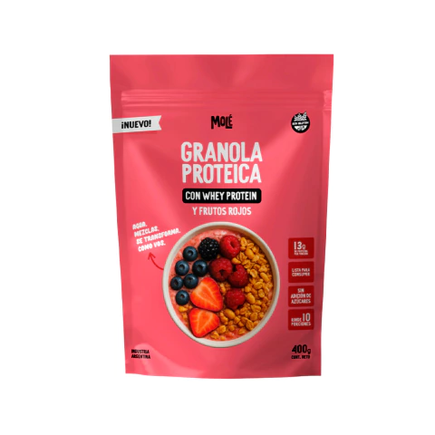 GRANOLA PROTEICA MOLÉ FRUTOS ROJOS 400G - comprar online