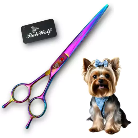 Tesoura Curva Profissional Banho E Tosa 7.0 Polegadas Pet Furta cor - comprar online