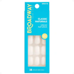 Unhas Postiças Broadway Kiss Ny Classic Naturals Oval Médio Freedom Bbn01b