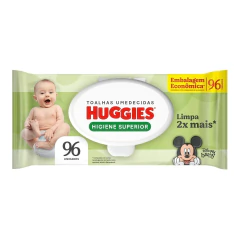 Lenço Umedecido Huggies Disney Baby Higiene Superior Hipoalergênico Sem Álcool 96 Unidades