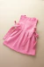 Vestido infantil linho rosa candy com laços laterais - vista frontal