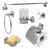 SET BAÑO ACERO INOXIDABLE 6 PIEZAS BASE CUADRADA en internet