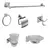 SET BAÑO ACERO INOXIDABLE 6 PIEZAS BASE CUADRADA - comprar online