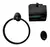SET BAÑO ACERO INOXIDABLE NEGRO 3 PIEZAS BASE REDONDA en internet