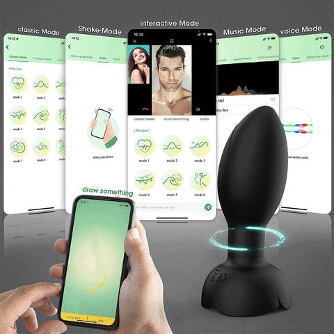 Plug Anal em Silicone Rotativo Recarregável - Via APP À Longa Distância - comprar online