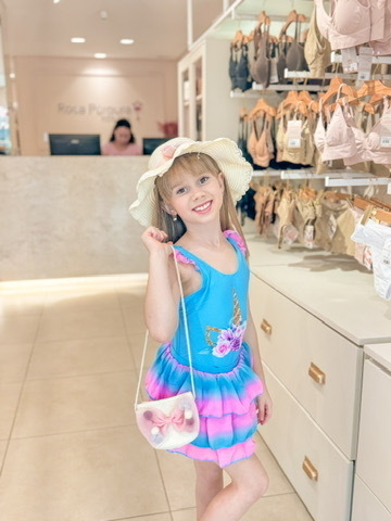 Conjunto maiô + saia infantil