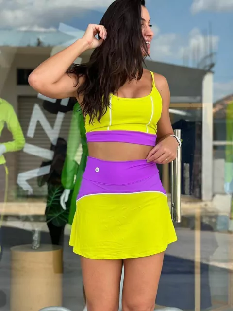 Conjunto Safira lima e roxo