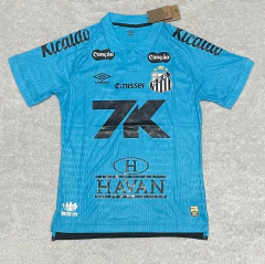 Camisa Santos III 25/26 - Jogador Umbro Masculina - Azul Personalizada NEYMAR JR 10 ( COM TODOS PATROCÍNIOS)