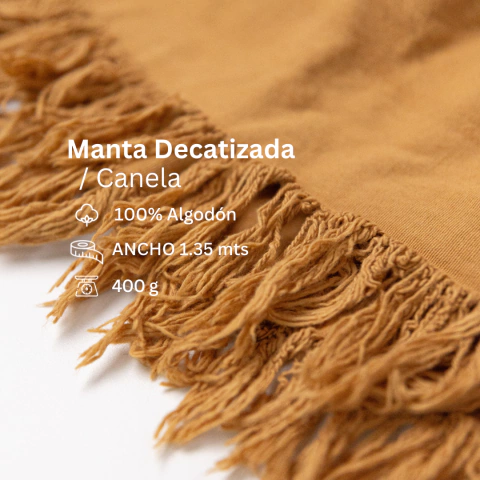 Manta decatizada 1.35mts canela