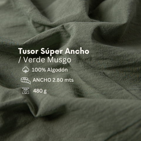 Tusor super ancho verde musgo