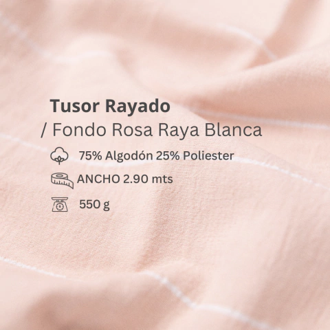 Tusor raya fina blanca fondo rosa - comprar online