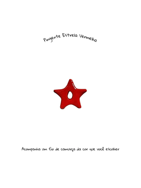 Colar Pingente Estrela Vermelha Mini