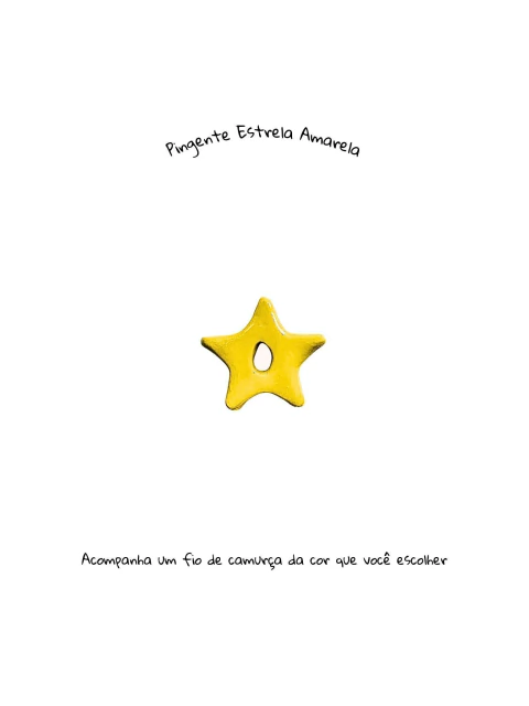 Colar Pingente Estrela Amarelo Mini