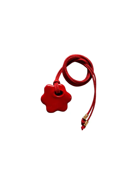 Colar Pingente Flor Vermelha