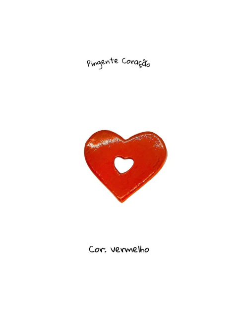 Colar Pingente Coração Vermelho
