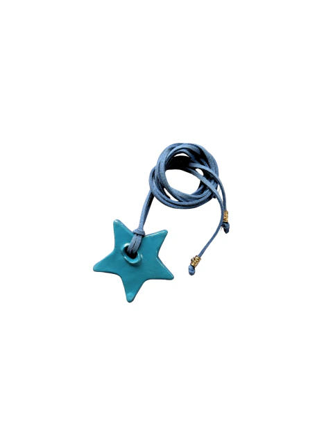 Colar Pingente Estrela Azul Grande