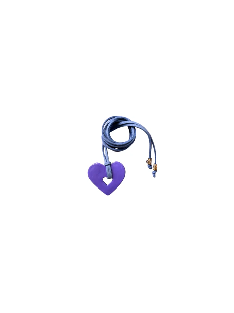 Colar Pingente Coração Violeta
