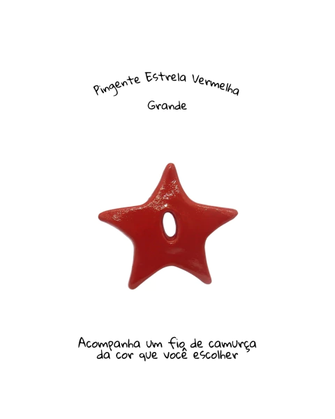 Colar Pingente Estrela Vermelha Grande