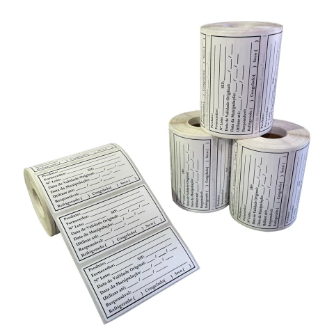 10 Rolos Etiqueta Validade 85x45 Bopp Adesiva - comprar online