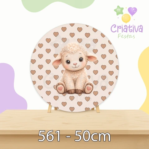 Painel 50cm Sublimado Estampado Temático Ovelhinha 50cm x 50cm – Decorativo para Festas | REF. 561