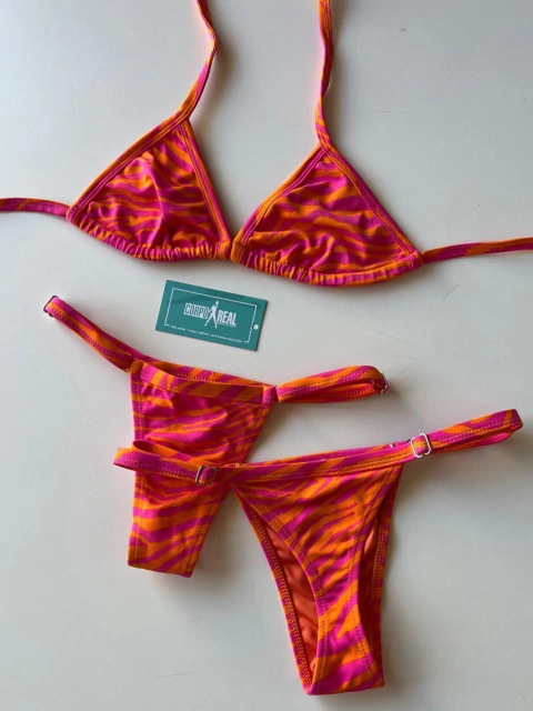 BIQUINI FITA ZEBRA LARANJA